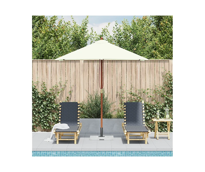 Outdoor Parasol with Wooden Pole 59.1"x78.7" Sand
