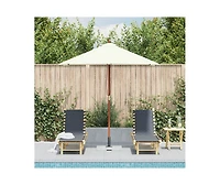 Outdoor Parasol with Wooden Pole 59.1"x78.7" Sand