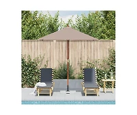 Outdoor Parasol with Wooden Pole 59.1"x78.7" Taupe