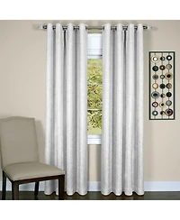 Kate Aurora Vesper Room Darkening Grommet Top Crinkled Satin Lined Single Window Curtain Panel - 84 in. Long Silver