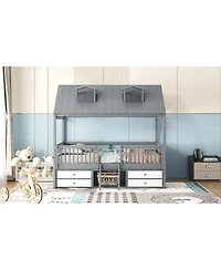 Streamdale Furniture Full Size Wood Bed House Bed Frame
