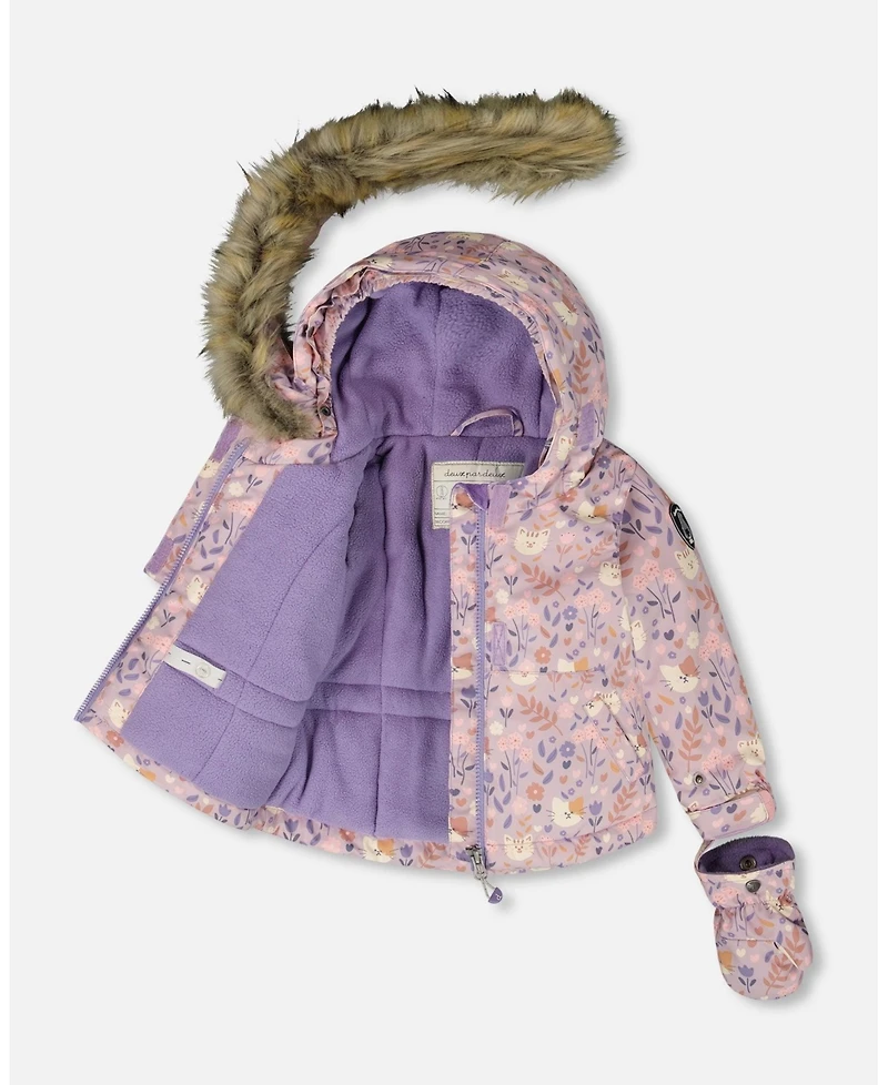 Deux par Baby Girl Two-Piece Play Snowsuit Purple Gray - Baby|Toddler