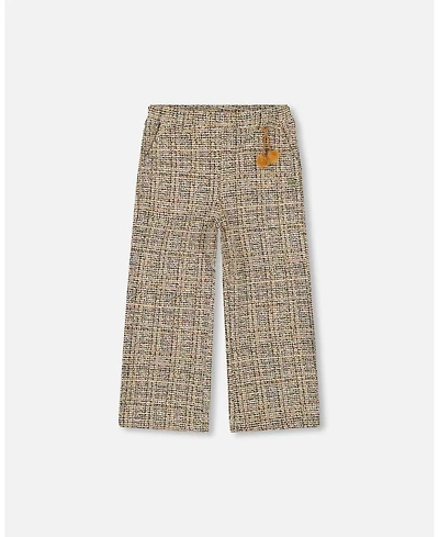 Deux par Big Girls Tweed Flare Pants Beige and Black