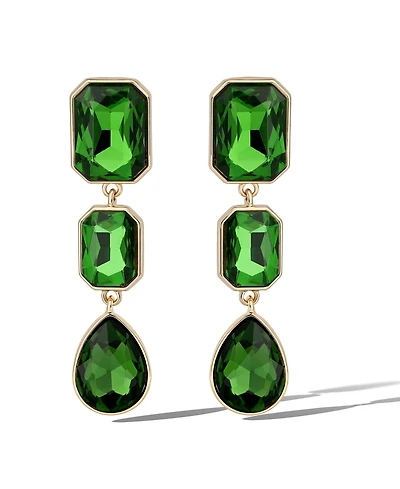 Jessica Simpson Green Crystal Drop Earrings