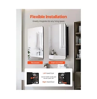 Slickblue Mirror Medicine Cabinet with Adjustable Interior Shelves for Bathroom Organization