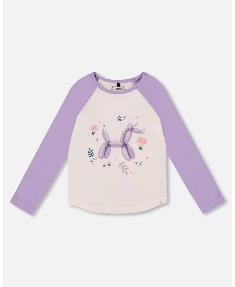 Deux par Girl Jersey Raglan Sleeve Tee Lavender - Child