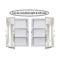 Basicwise Single Door Multi-Purpose Plastic Bathroom Medicine Cabinet with Mirror, Surface or Recessed Mount, Vanity Cabinet with 2 Plastic Adjustable