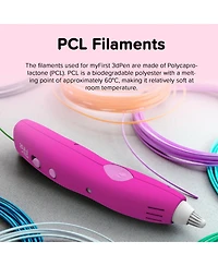 myFirst 3dPen Make - Multi Speed Printing Pen with 6 Pla Filament Colors, Stencil Book, Charger For Kids - Red