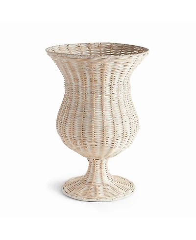 Napa Home & Garden Chesapeake Rattan Footed Urn Tall - Whitewash