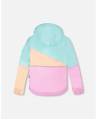 Deux par Big Girls Two-Piece Play Snowsuit Pink Watercolor Flower Print