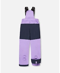 Deux par Girl Two-Piece Play Snowsuit with Printed Colorblocked Jacket Lavender