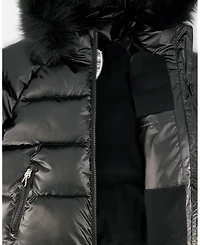 Deux par Boy Black Quilted Bomber-Style Winter Coat
