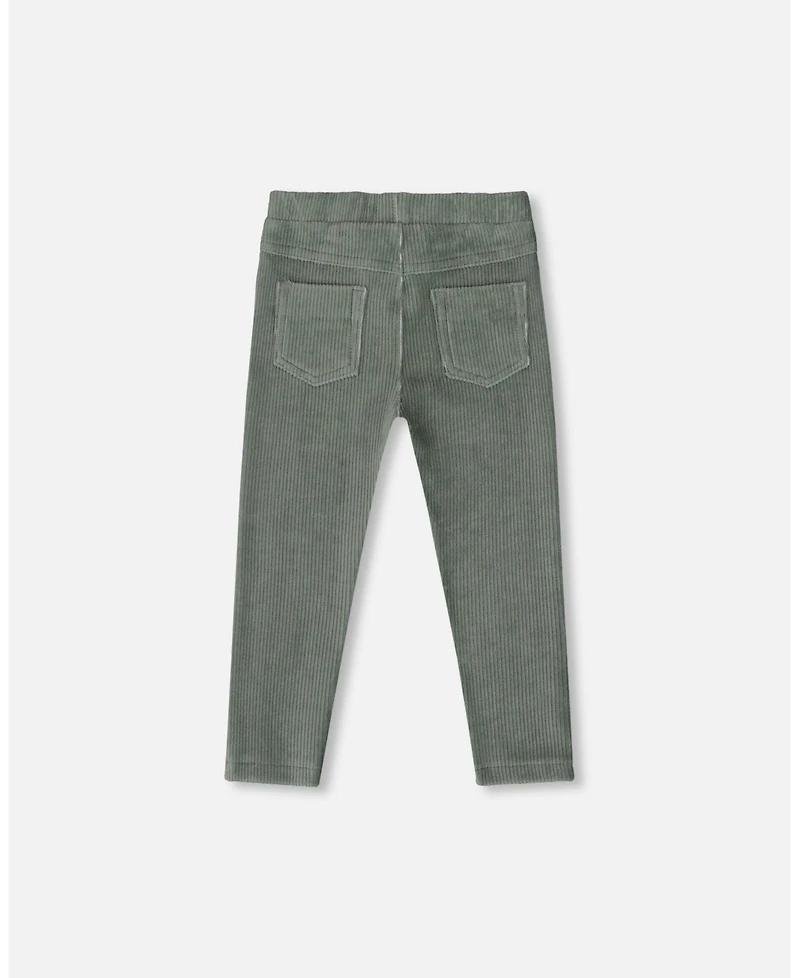 Deux par Girl Stretch Velour Tregging Jade Green - Toddler|Child