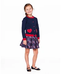 Deux par Girl Pleated Milano Skirt Red and Navy Plaid - Child