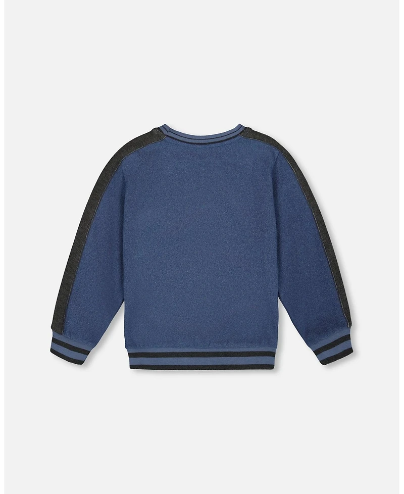 Deux par Boy Super Soft Flat Back Rib Sweatshirt Dark Steel Blue - Child