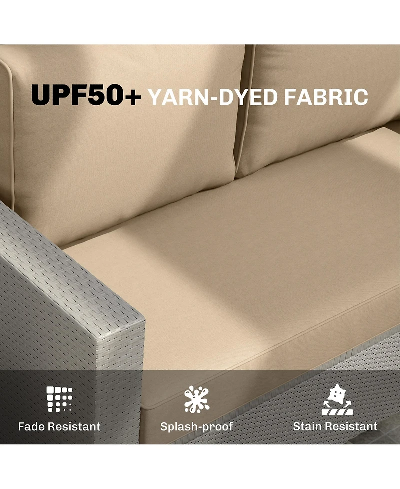 Outsunny 5 Patio Furniture Cushions Outdoor Loveseat