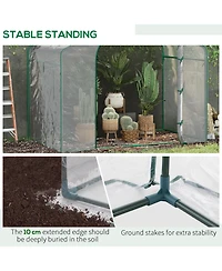 Outsunny Portable Walk-in house, Pvc Cover, Door, Top Vent,