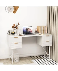 Mecale 48 Inch Home Office Computer Desk with 4 Drawers