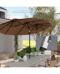 Outsunny 9.7' Double-sided Patio Umbrella with