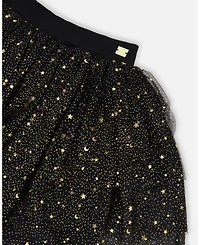 Deux par Girl Multi Layer Glittering Mesh Skirt Black - Child
