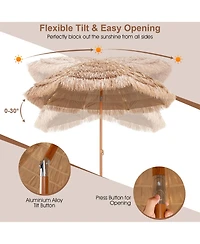 Mecale 7.2 Feet Patio Thatched Tiki Umbrella Hawaiian Hula Beach Umbrella