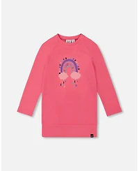 Deux par Girl Super Soft Tunic Tee with Embroidery Candy Pink