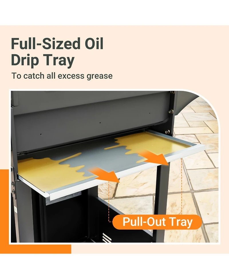 Streamdale Furniture Propane 4-Burner Gas Grill with Side Burner