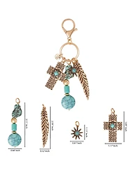 Jessica Simpson Turquoise Bead Keychain with Charms
