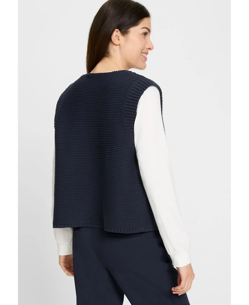 Olsen Women's Cotton Blend Cropped Sweater Vest