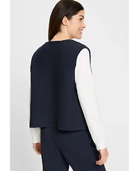 Olsen Women's Cotton Blend Cropped Sweater Vest