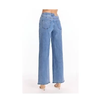 The Noli Shop Womens Dahlia High Rise Relaxed Jean - Medium Blue