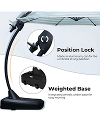 Mondawe 113 Sq Ft Cantilever Umbrella W/ Aluminum Pole & Uv-Resistant Canopy,Adjustable Tilt Crank