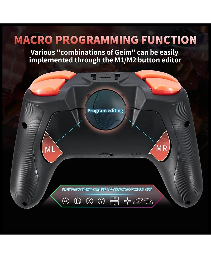 Nbcp Wireless Switch 2 Controller for Nintendo Switch/Lite/Oled, with Programmable Back Buttons, 6-Axis Gyro, Turbo Function & Wake