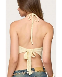 Edikted Women's Alana Floral Handkerchief Halter Top
