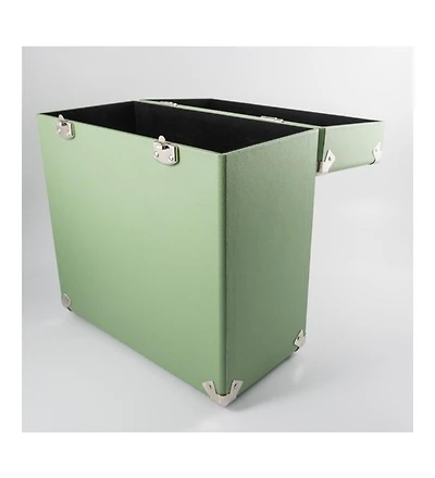 Gpo Retro SWB18GRE 12" Vinyl Record Case 35 Count Capacity with Removable Lid