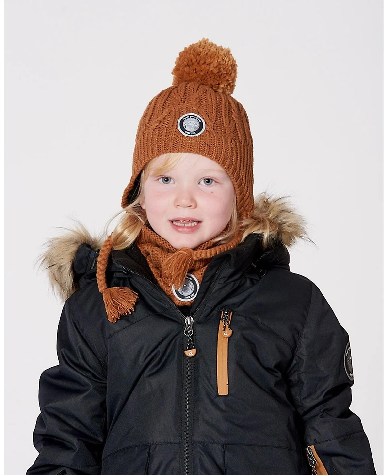 Deux par Boy Lined Winter Hat with Pompom Brown Sugar - Toddler|Child