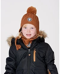Deux par Boy Lined Winter Hat with Pompom Brown Sugar - Toddler|Child