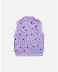 Deux par Girl Faux Fur Zipped Vest Lavender - Child