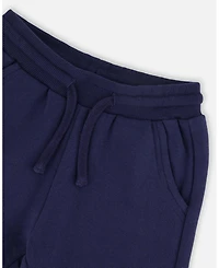 Deux par Toddler Boys Fleece Sweatpants with Pockets Navy Blue - Toddler|Child
