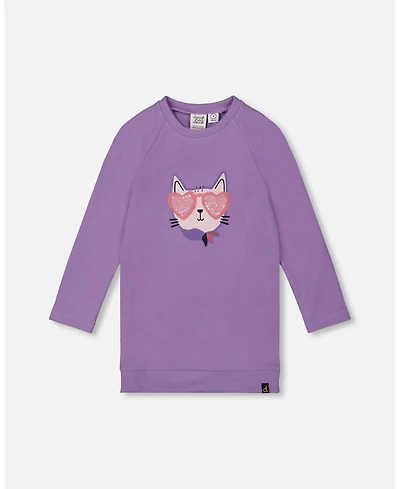 Deux par Big Girls Super Softtunic Tee with Graphic Print Purple