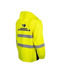 Buffalo Outdoors Men's Yellow Arizona Cardinals Hi-Vis Safety Waterproof Rain Shell Full-Zip Hooded Jacket