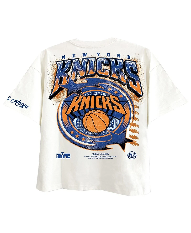 Two Hype Men's White New York Knicks Drip Dime Collection Premium T-Shirt