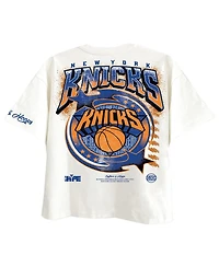 Two Hype Men's White New York Knicks Drip Dime Collection Premium T-Shirt