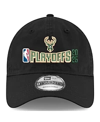 New Era Men's Black Milwaukee Bucks 2025 Nba Playoffs 9TWENTY Adjustable Hat