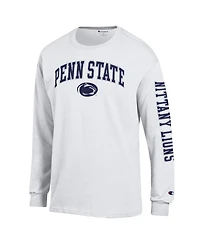 Champion Men's White Penn State Nittany Lions Arch Over Logo 2-Hit Long Sleeve T-Shirt