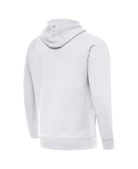 Antigua Men's White Buffalo Bills Brushed Carbon Victory Pullover Hoodie