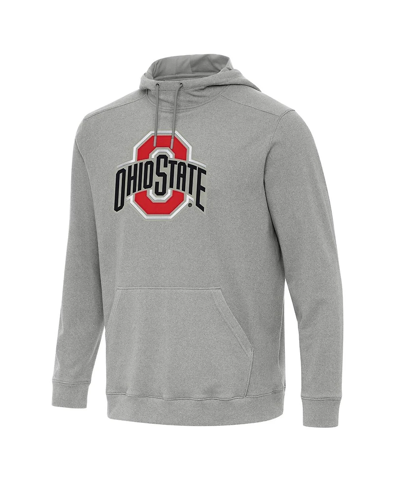 Antigua Men's Heather Gray Ohio State Buckeyes Cloud Pullover Hoodie