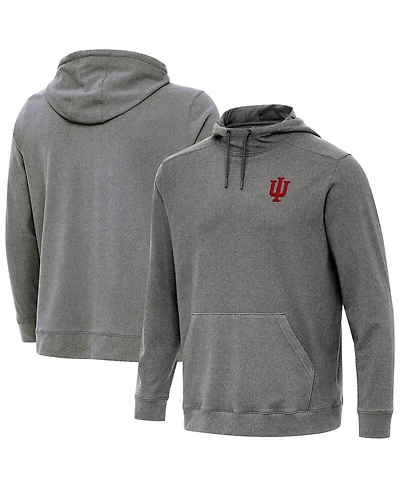Antigua Men's Heather Charcoal Indiana Hoosiers Cloud Pullover Hoodie