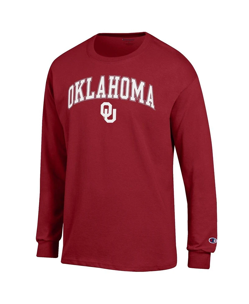 Champion Men's Crimson Oklahoma Sooners Arch Over Logo Long Sleeve T-Shirt