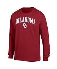 Champion Men's Crimson Oklahoma Sooners Arch Over Logo Long Sleeve T-Shirt